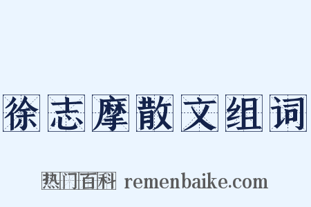 徐志摩散文组词是什么意思的图片